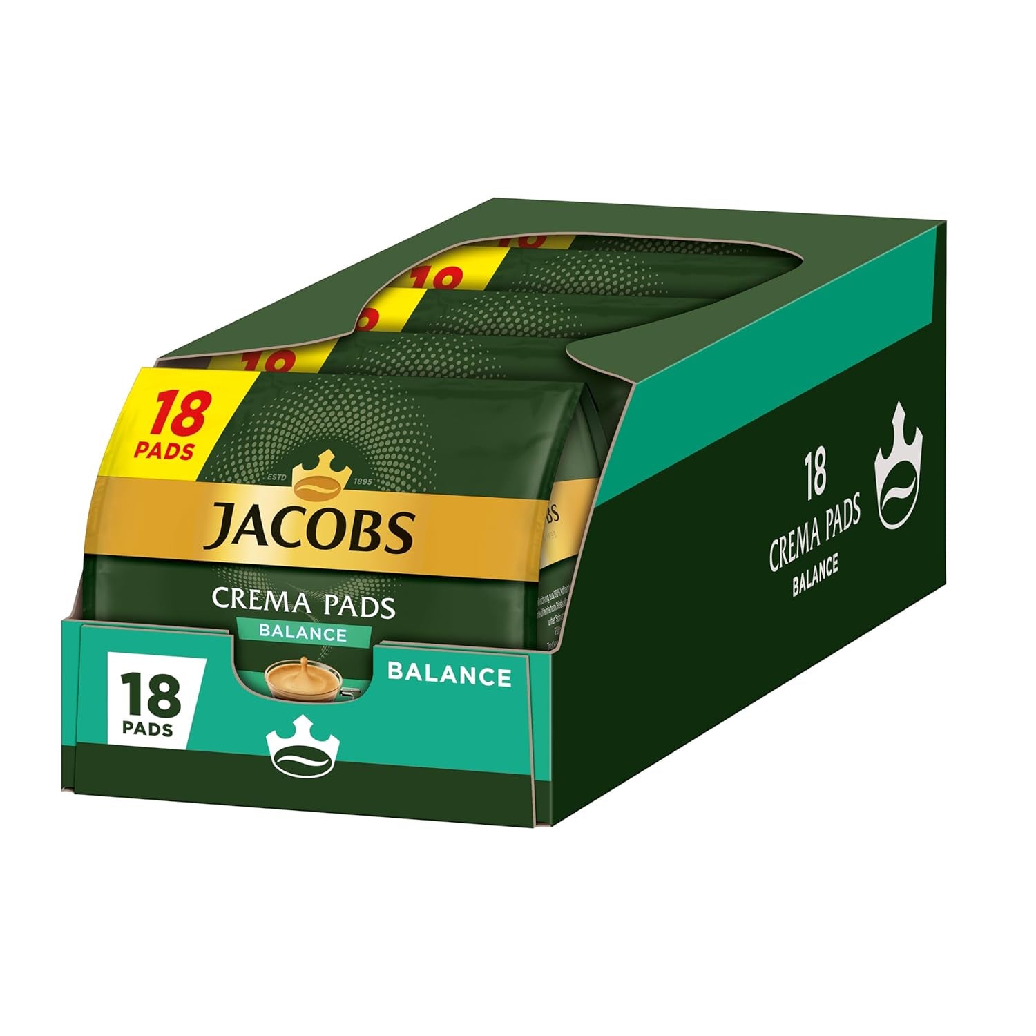 Jacobs Pads Crema Balance, Senseo kompatible Pads, 5 x 18 Getränke, 90 Kaffeepads