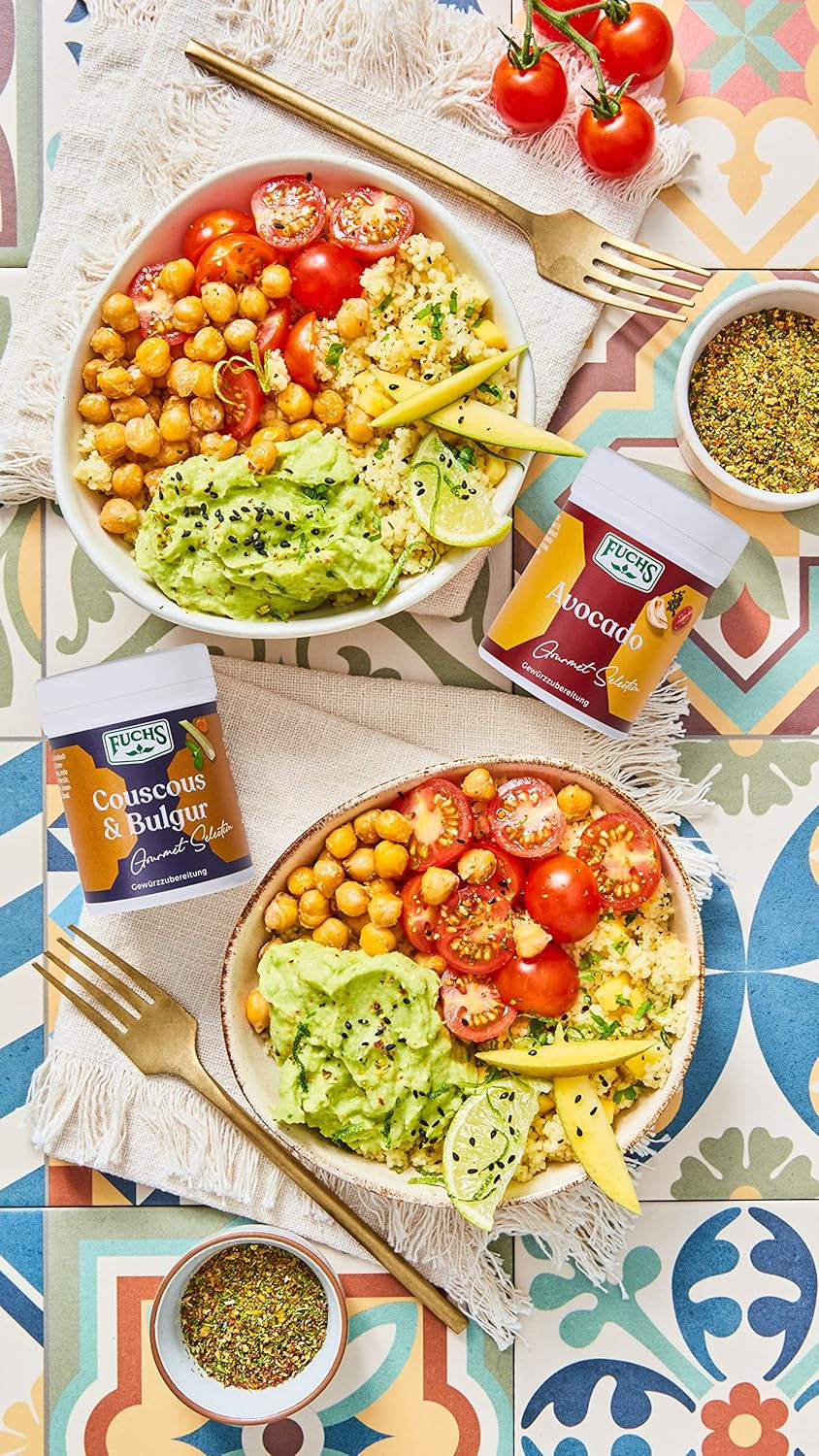 Fuchs Spices Gourmet Selection Medio Oriente/Africa - Miscela di spezie per couscous e bulgur Miscela di spezie ricaricabile per condire piatti vegani a base di bulgur 55g