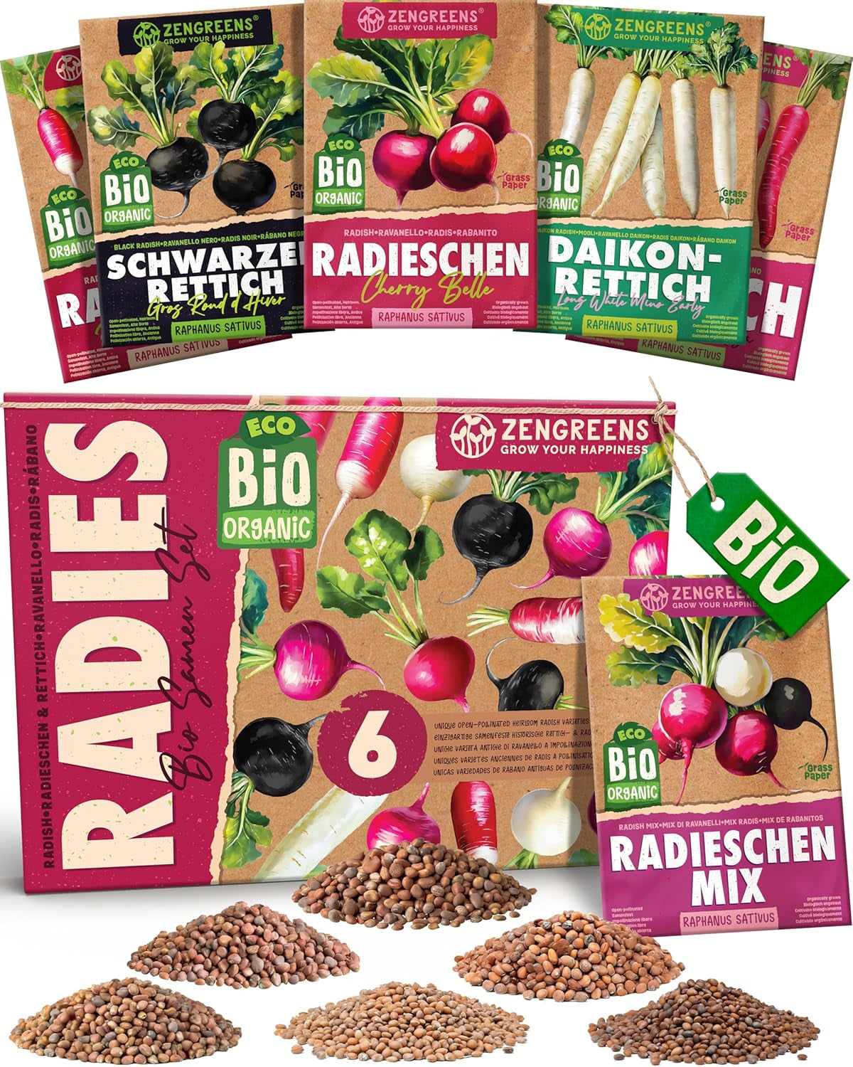 Semi di basilico biologico in set da 6 - 6 semi di basilico per una facile coltivazione in giardino, balcone o aiuola rialzata - Semi di piante - Piantine