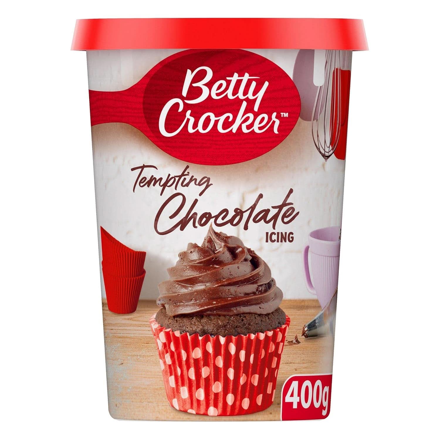 Betty Crocker, Tempting Chocolate, Glazură de ciocolată pentru prăjituri, 400 grame Glazuri si Decor Naty Shop