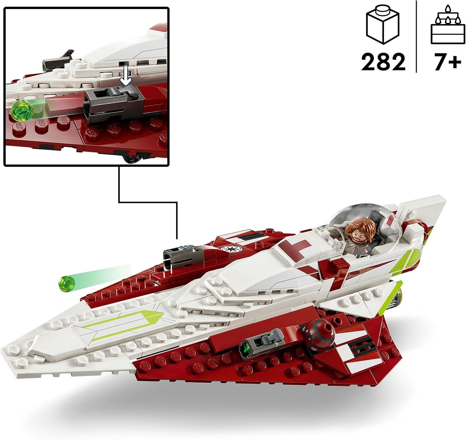 LEGO Star Wars Jedi Starfighter Obi-Wan Kenobi, giocattolo costruibile con Taun We, personaggio droide e spada laser, set L'attacco dei cloni 75333 Set di costruzione Acquista il negozio LEGO