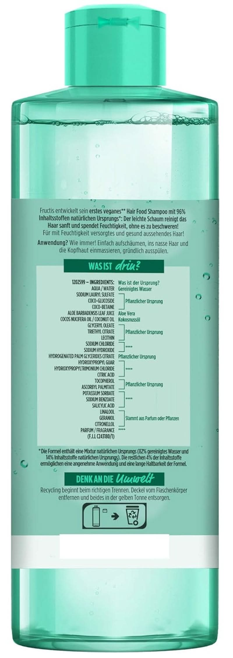 Garnier Fructis Aloe Vera Shampoo, 350 ml Doccia e bagno Naty Shop