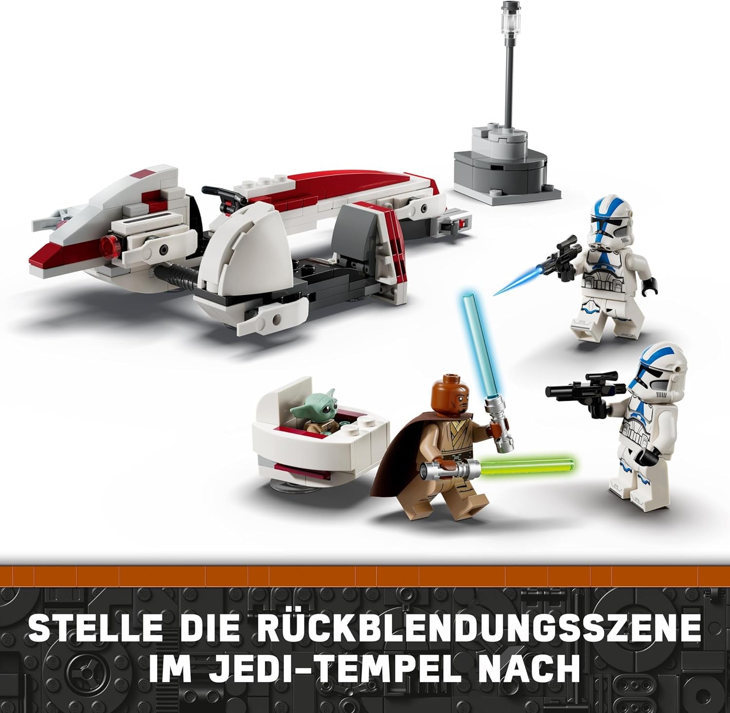 LEGO Star Wars Fuga con lo Speeder BARC, il set Mandalorian, bicicletta giocattolo con sidecar, include i personaggi Kelleran Beq e Grogu, regalo per ragazzi e ragazze a partire da 8 anni 75378 Set di costruzione Beuche den LEGO-Store