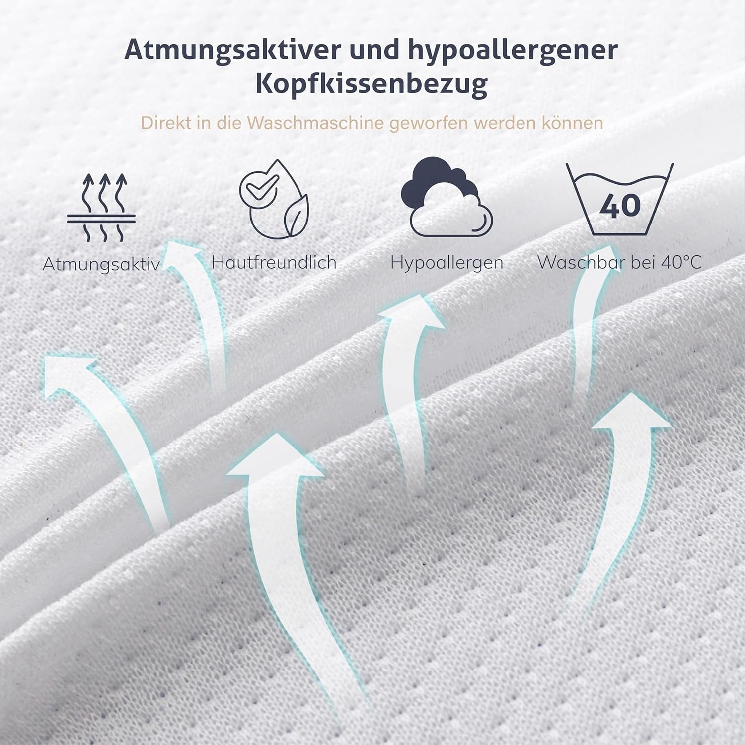 EGO HOME Pillow Memory Foam Soft Ergonomic Pillow For Back Sleeper Side Sleeper Neck Support Pillow With Breathable And Washable Cover, Oeko-Tex Certified, Neck Pillow 75X35Cm Perne standard Naty Shop