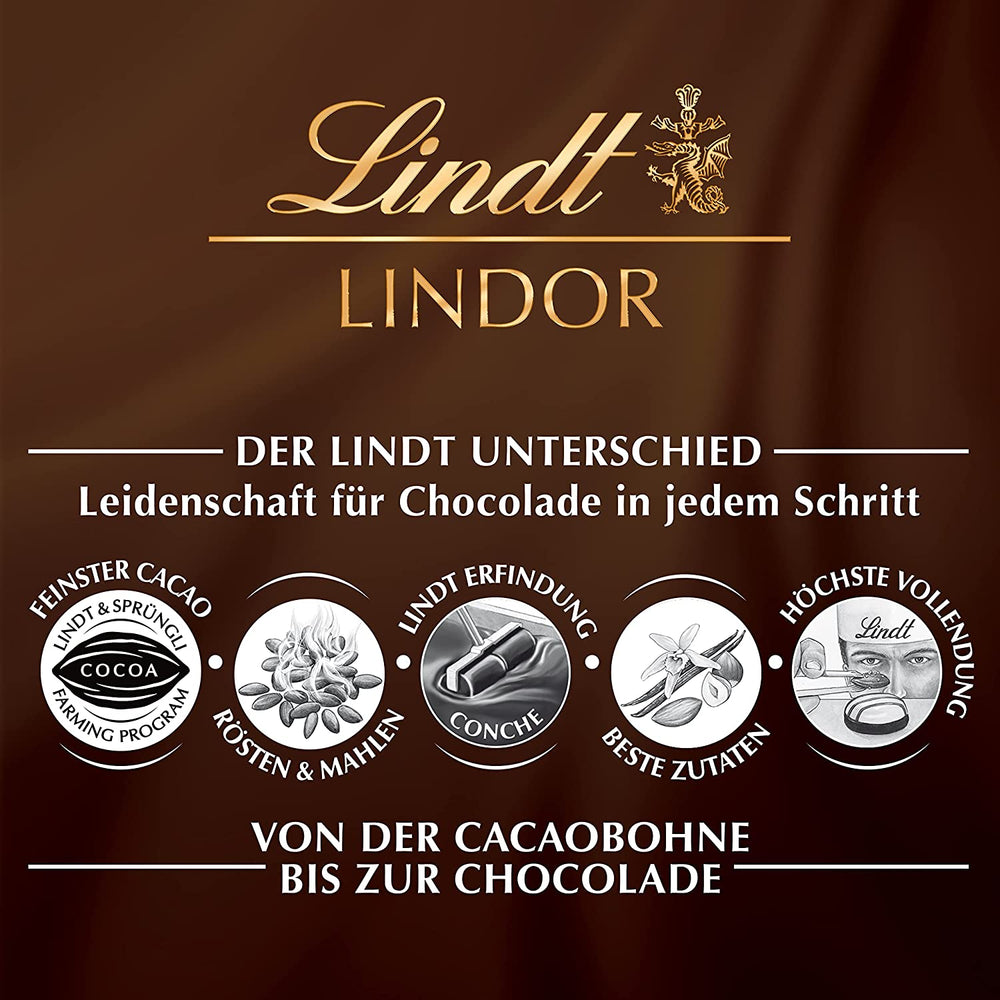 Palline di cioccolato bianco Lindt LINDOR | Busta da 137 g | ca. 10 palline di cioccolato bianco con ripieno scioglievole in bocca | Set regalo al cioccolato | Set regalo di cioccolato (confezione da 2)