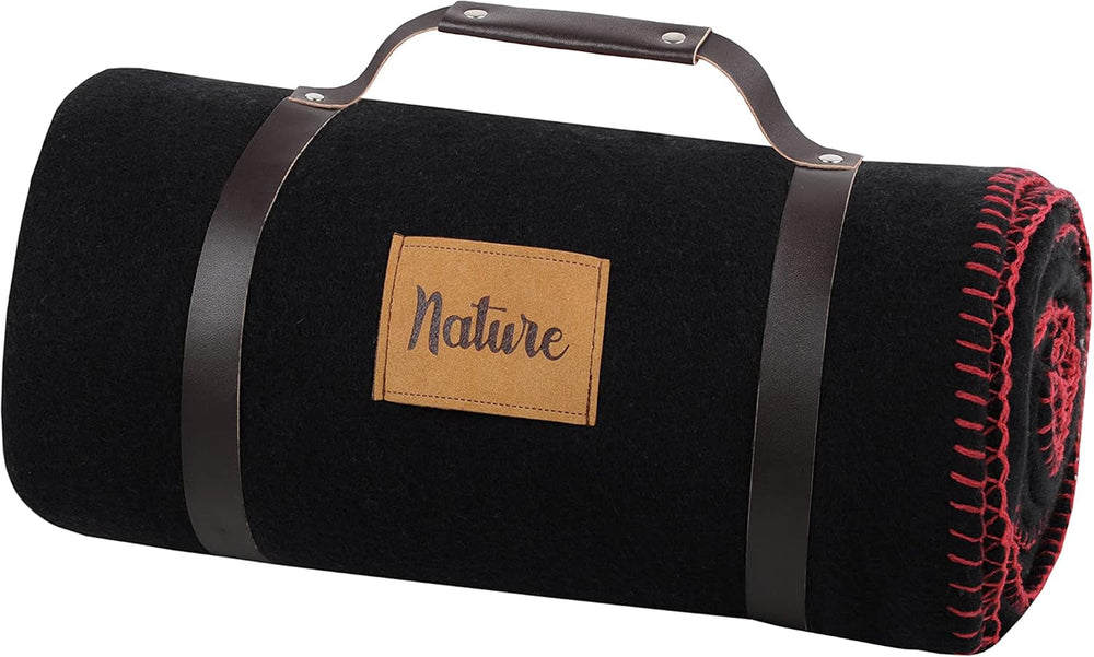 Coperta in pile Dawson - nera - dimensioni 130 X 150 cm - grande coperta morbida e calda per il divano o la camera da letto - copriletto - ideale per la casa e il picnic Coperte e trapunte Naty Shop Titolo predefinito