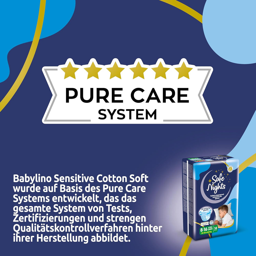 Safe Nights Boy, pantaloni da notte per bambini da 8 a 16 anni (30-50 kg), 84 pezzi