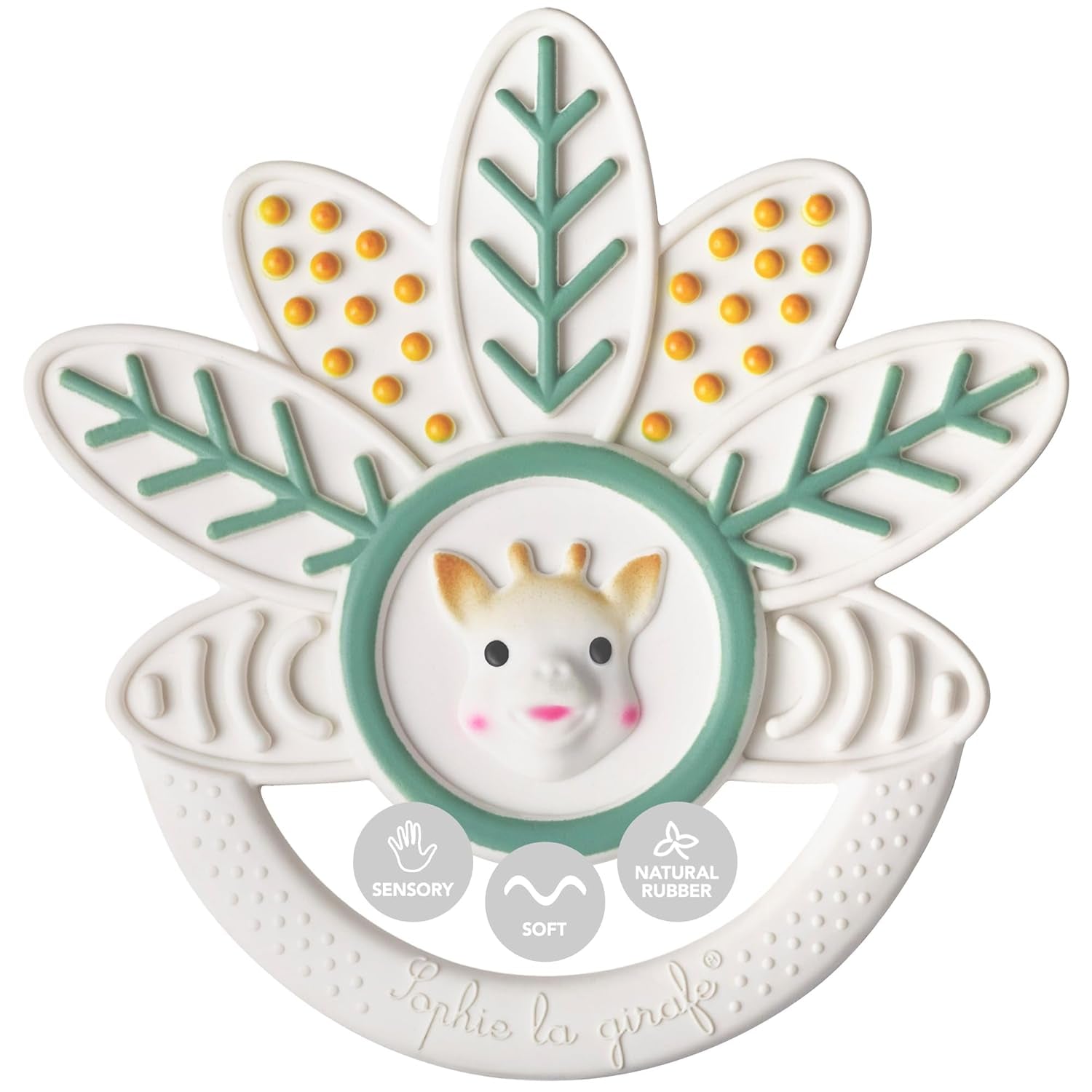 Girafa Sophie - Inel de dentiție cu o mie de frunze Girafa Sophie – Jucărie de mestecat – Cauciuc – Diverse texturi – Pentru copii de la 0 luni
