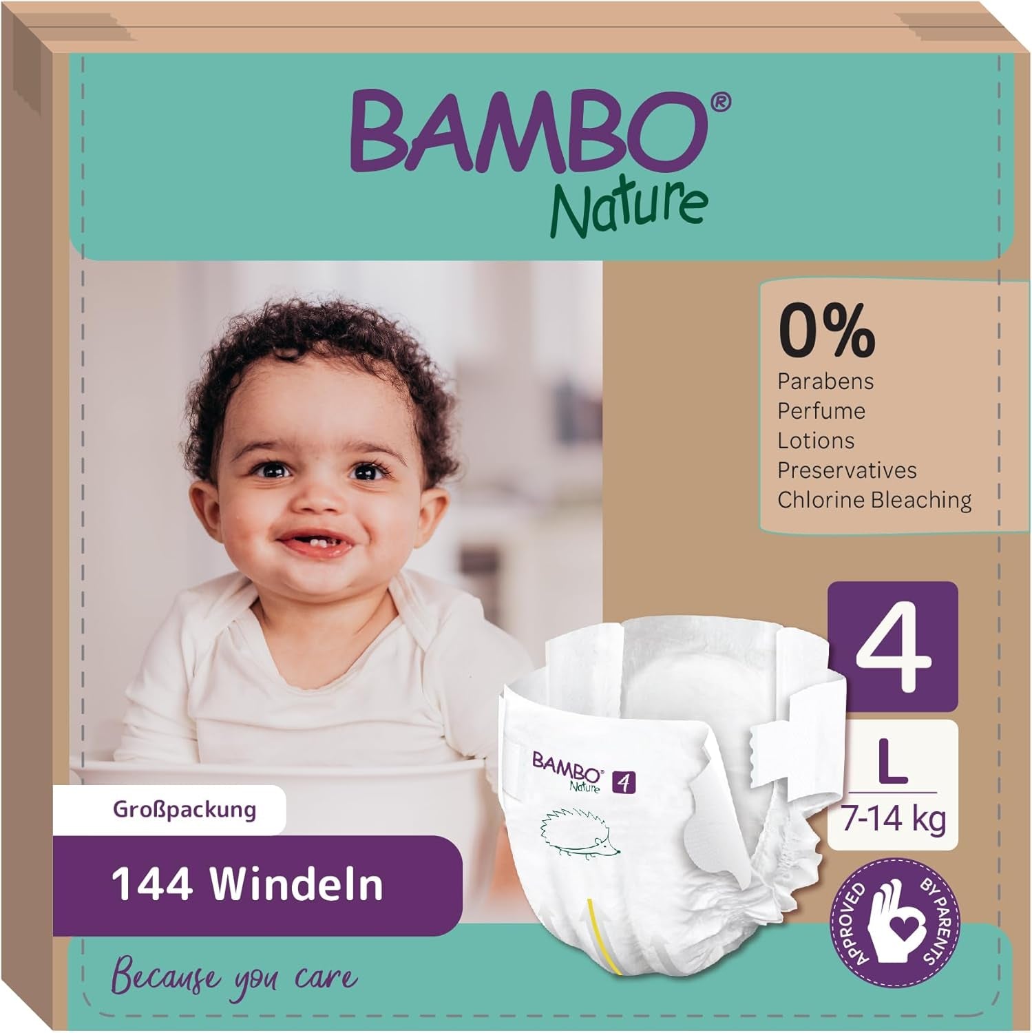 Pannolini per bambini Bambo Nature, taglia 1 (2-4 kg), confezione mensile da 132 pezzi | Pannolini Premium con protezione dalle perdite migliorata | Massimo comfort e libertà per i neonati | Pannolini dermatologicamente testati