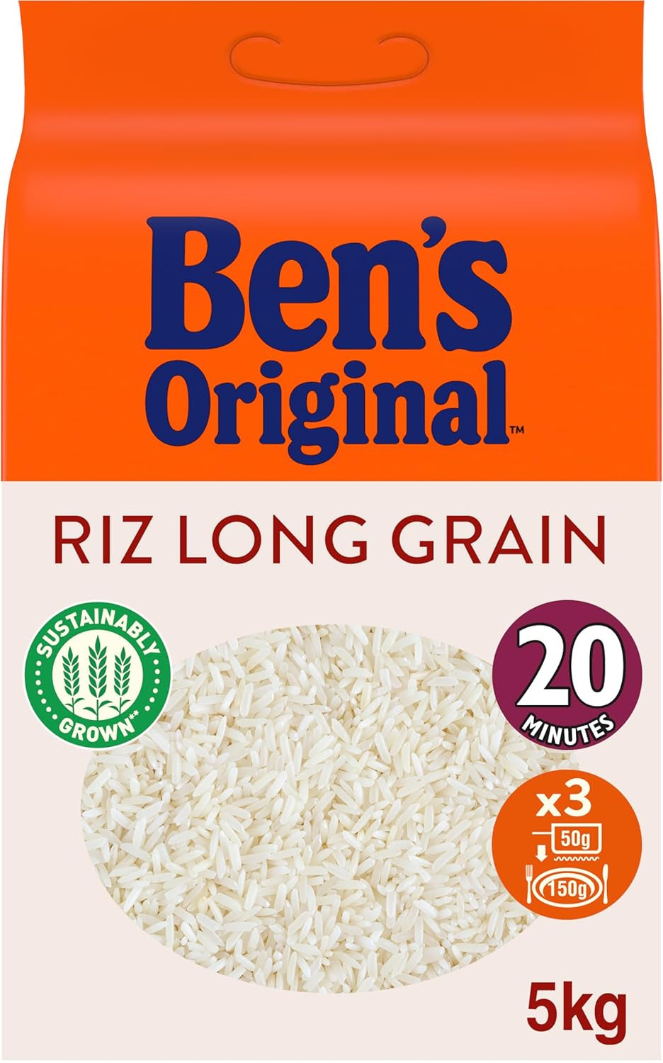 BEN'S ORIGINAL™ Riso a grani lunghi, cotto in busta, 9 x 500 g, 20 minuti