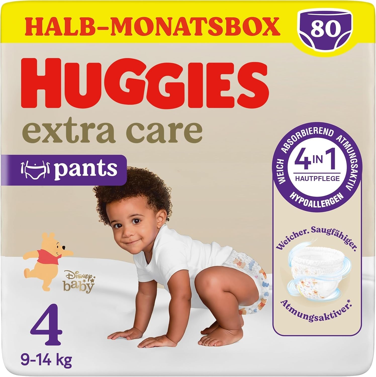 Scutece Huggies Extra Care Pants cu design Disney, mărimea 5, 68 scutece (2x34), cutie pentru jumătate de lună