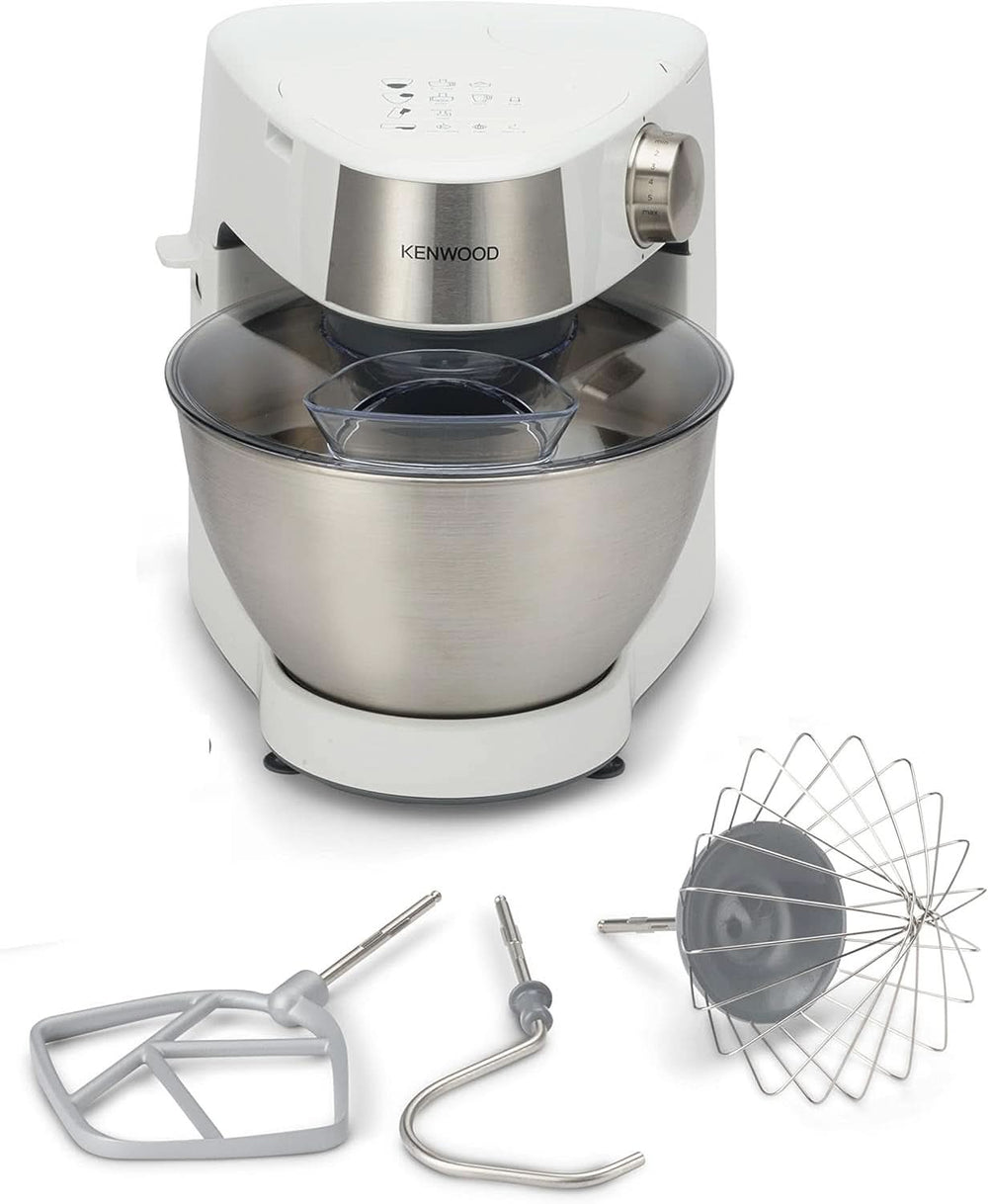 Kenwood Prospero+ KHC29A.R0SI Macchina da cucina, 4,3 L Edelstahlschüssel, Inkl. 10-Teiligem Zubehör-Set Mit Fleischwolf, Glas-Mixer, Zitruspresse, Entsafter Und Mehr, Inkl. Easyweigh Waage, 1000W, Argento Madre e bambino Naty Shop Weiß Inkl. 3 accessori