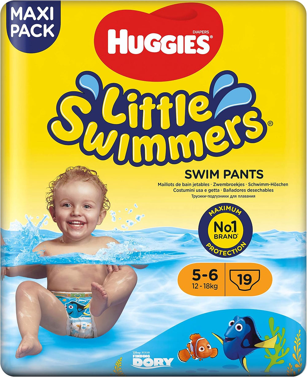 Pannolini da nuoto Huggies Little Swimmers taglia 5/6 (12-18 kg), 1 confezione da 19 pezzi