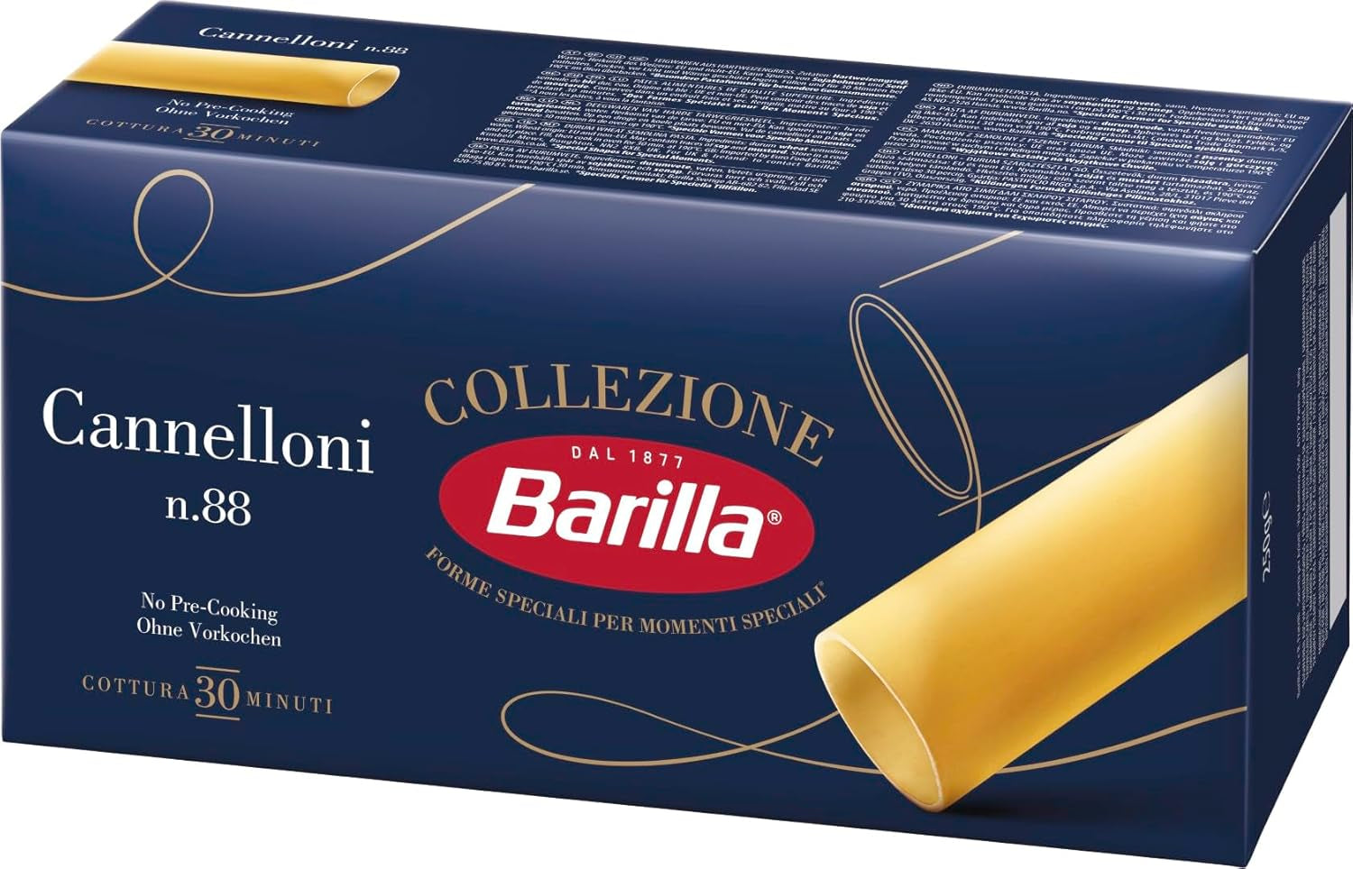 Barilla Collezione Cannelloni Pasta Di Grano Duro Di Alta Qualità Sempre Al Dente Confezione Da 12 (12 X 250g)