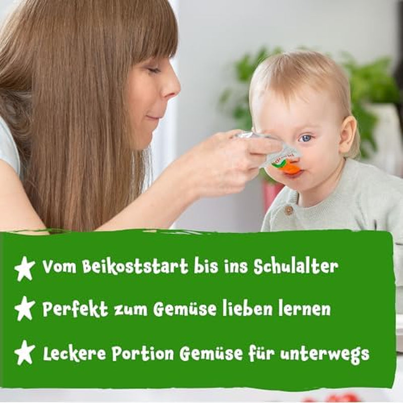 Pumpkin Organics buste di verdure e cereali biologici, confezione da 8: Pera, Fragole, Patate dolci, Barbabietola rossa, Banana, Avena - Senza zuccheri aggiunti¹ - Dai 6 mesi - come spuntino o alimento complementare nella confezione (8 x 100g)
