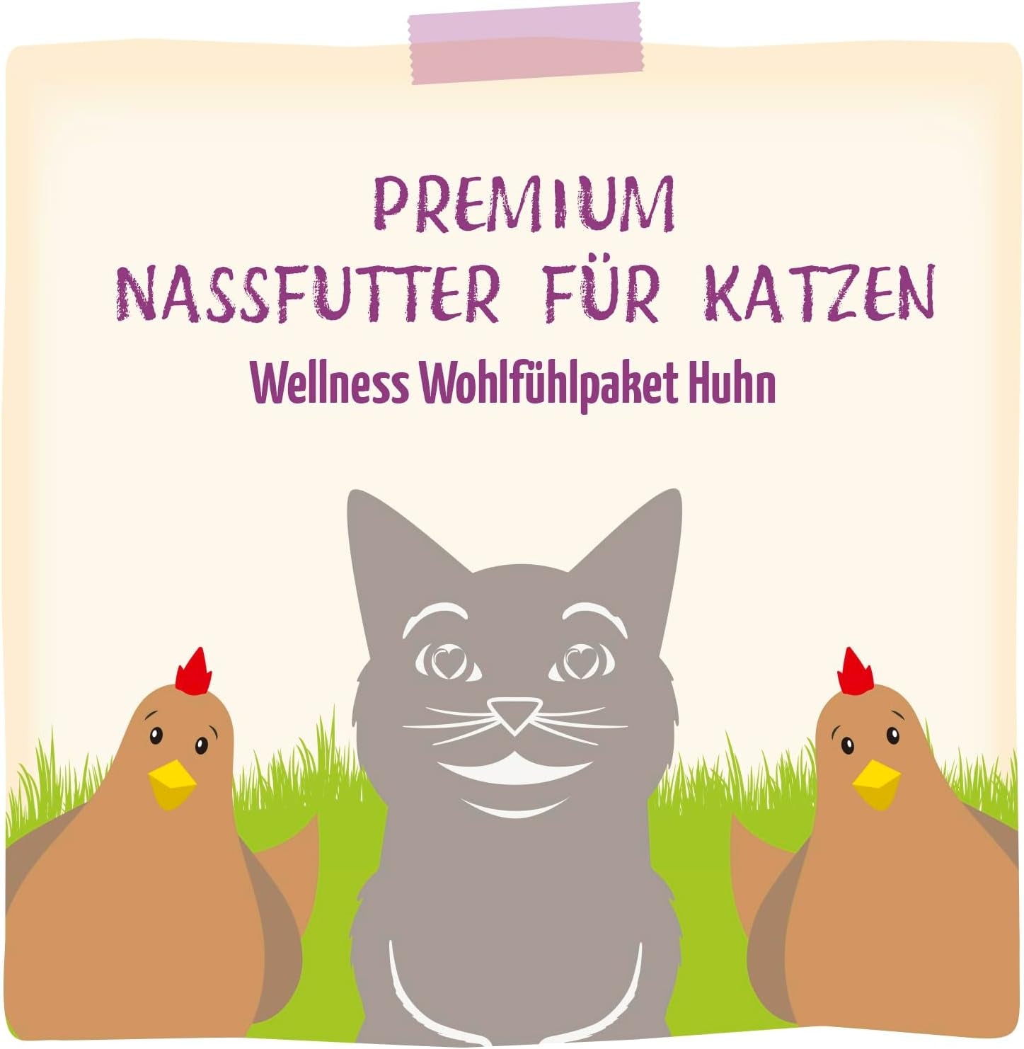 MjAMjAM – Hrană umedă premium pentru pisici - Pachet Wellness cu pui, pachet de 12 (12 x 125 g), fără cereale cu carne suplimentară