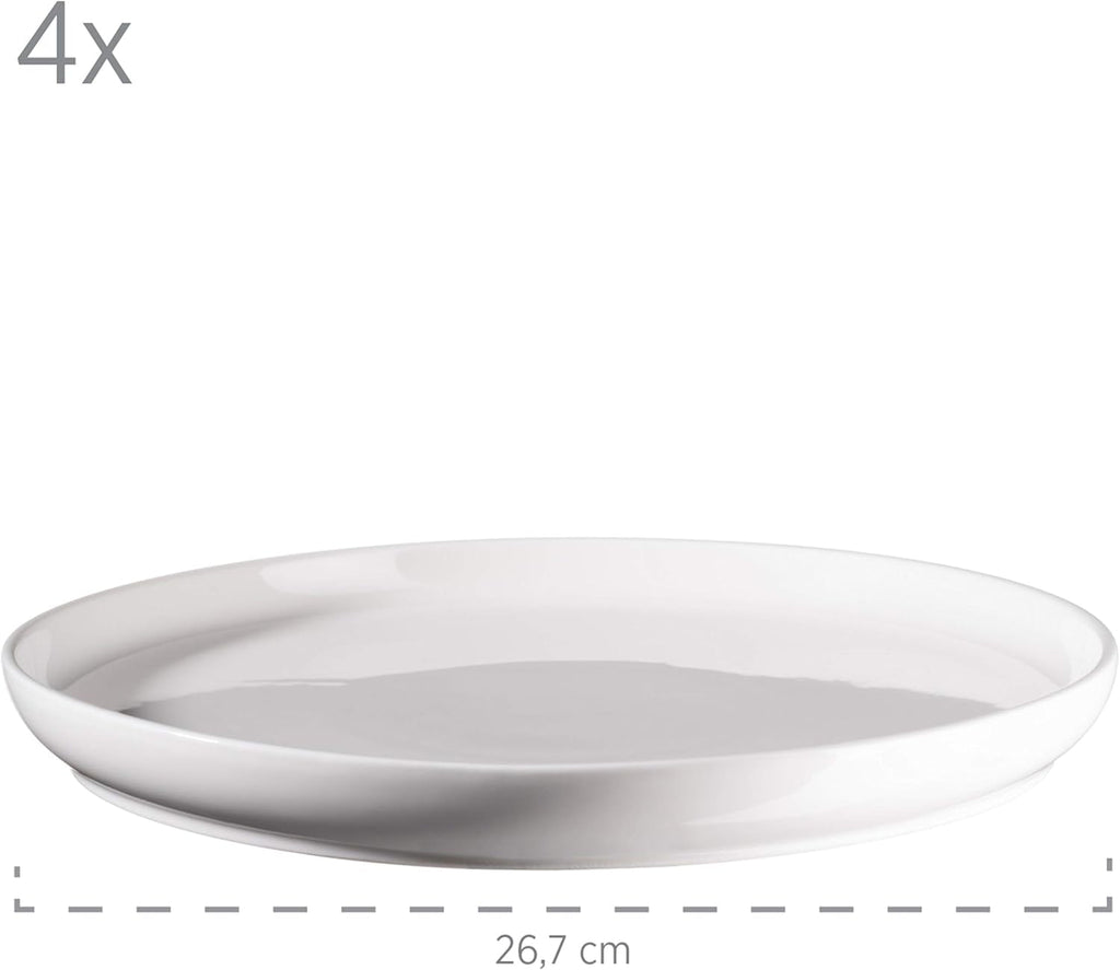 MÄSER 931617 Serie Finaro Geschirr Set Für 4 Personen in Gastronomie-Qualität, Skandinavisches Design, 16-Teiliges Kombiservice, Weiß, Durable Porzellan Seturi vesela masa Naty Shop