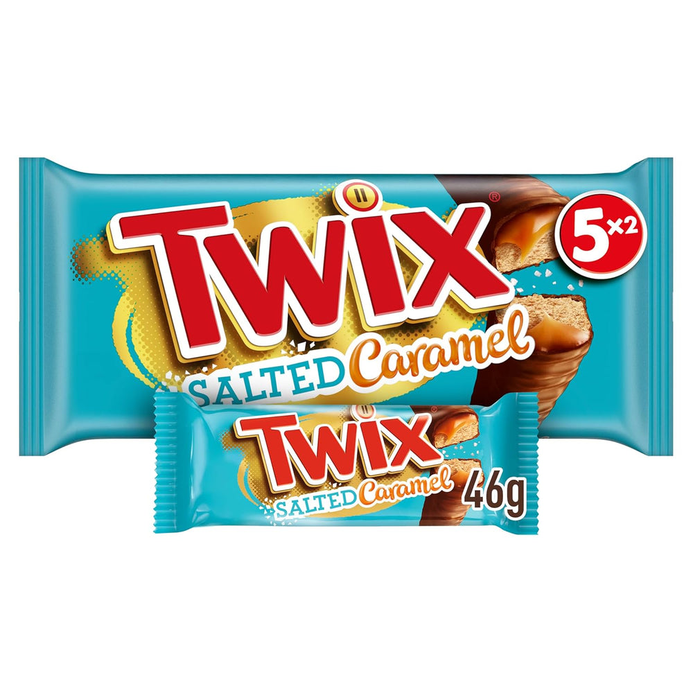Barrette di cioccolato al caramello salato Twix | Confezione sfusa di cioccolato | 30 barrette doppie (30 x 46 g)