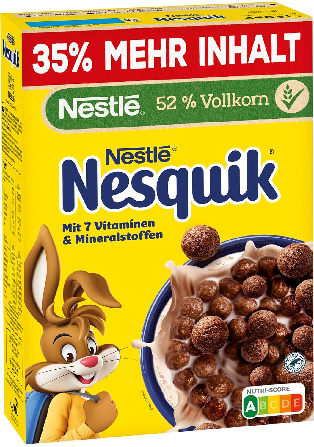 Nesquik Nestlé Nesquik Crunchy Breakfast, Cereali con cioccolato e cereali integrali, 1 confezione (1 x 330 g)