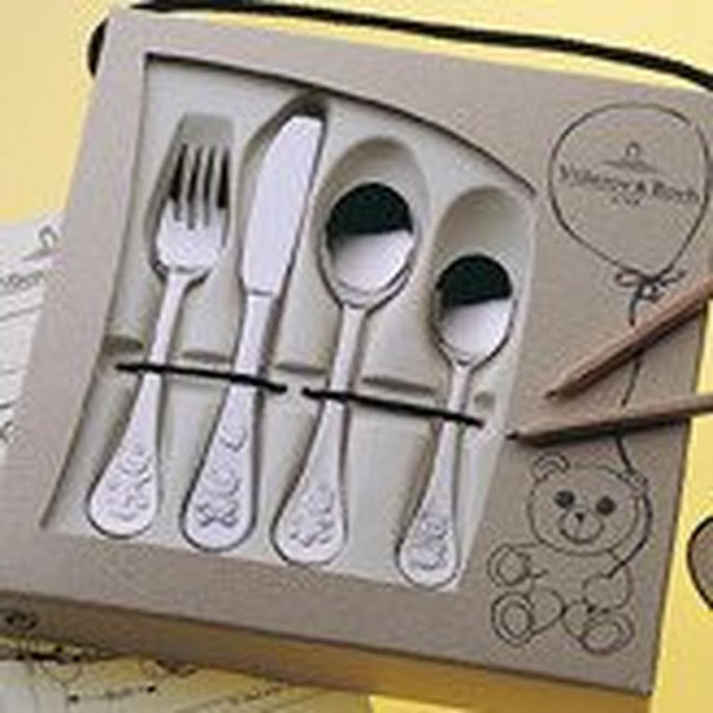 Villeroy And Boch Set posate per bambini Teddy 4 pezzi, acciaio inox 18/10 Cucina Naty Shop