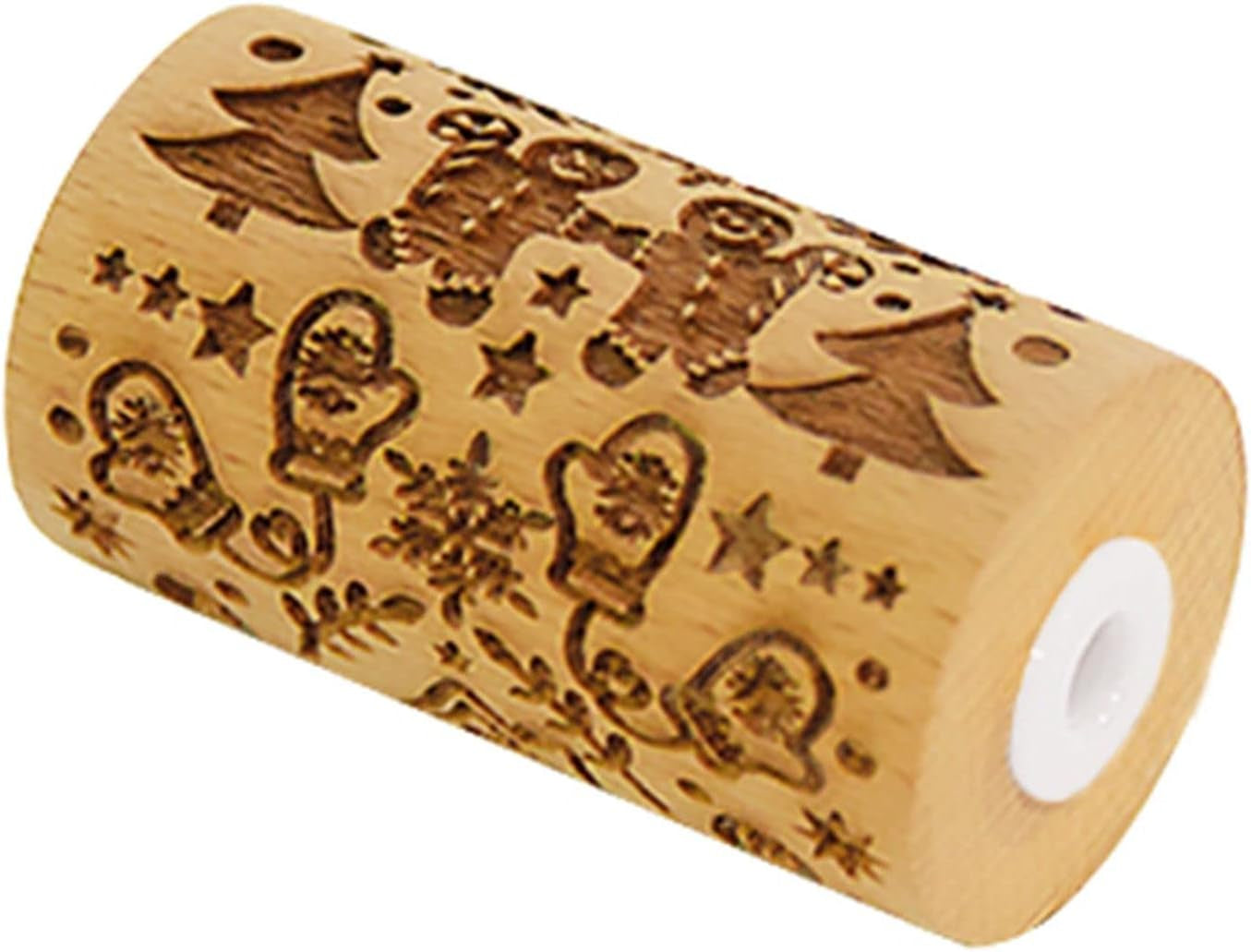 ROTTAMI DI COTTURA - 5305 Mini Holz Roller "Lebkuchenmann" - Geprägte Prägung Prägung Abdrücke Dekoration Form für Kekse, Sand, Plätzchen