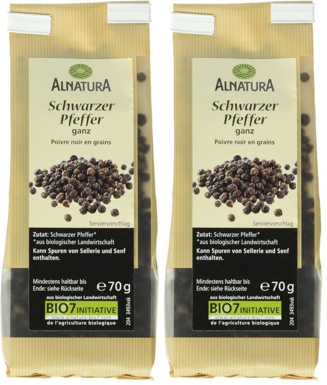 Schwarzer Pfeffer Ganz biologico, 70g