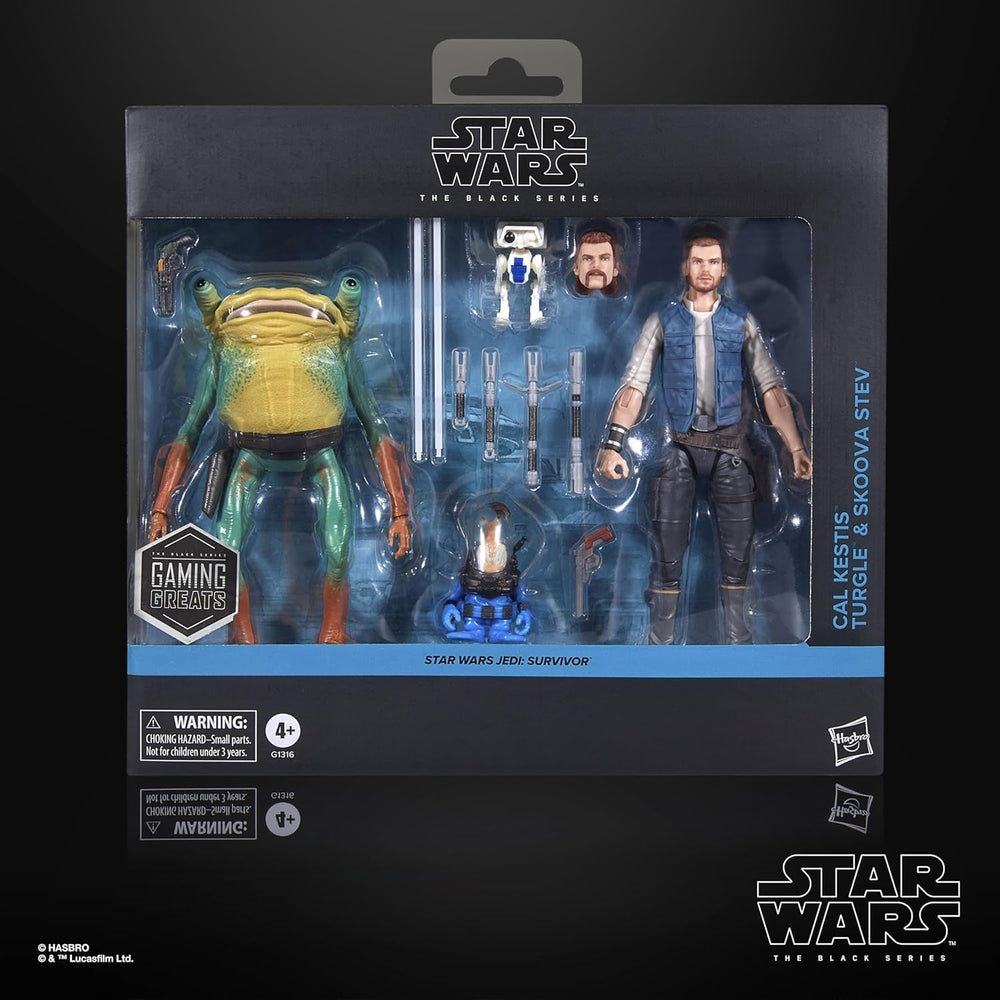 Star Wars Black Series Cal Kestis, Turgle & Skoova Stev, Star Wars Jedi: Survivor Action Figure da collezione (scala 15 cm) Action Figures Naty Shop