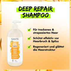 SANTE Naturkosmetik, shampoo vegan care per capelli lisci e lucenti, 950 ml Doccia e bagno Naty Shop