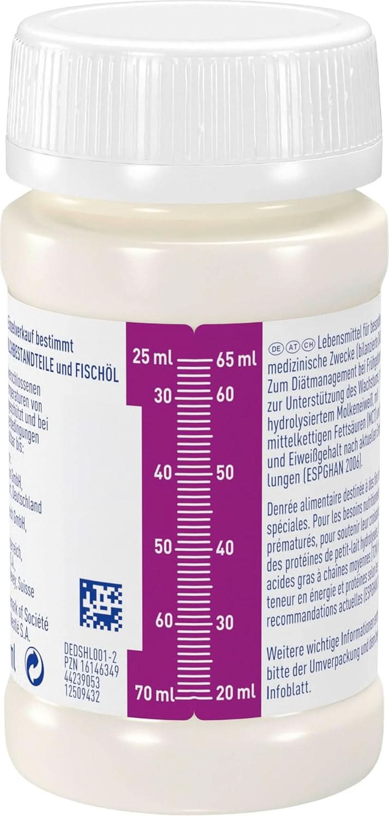 Alimento per neonati prematuri BEBA Level 2, Alimento speciale per neonati prematuri e neonati di peso ridotto, pronto da bere, confezione da 32 (32 x 90 ml) Naty Shop