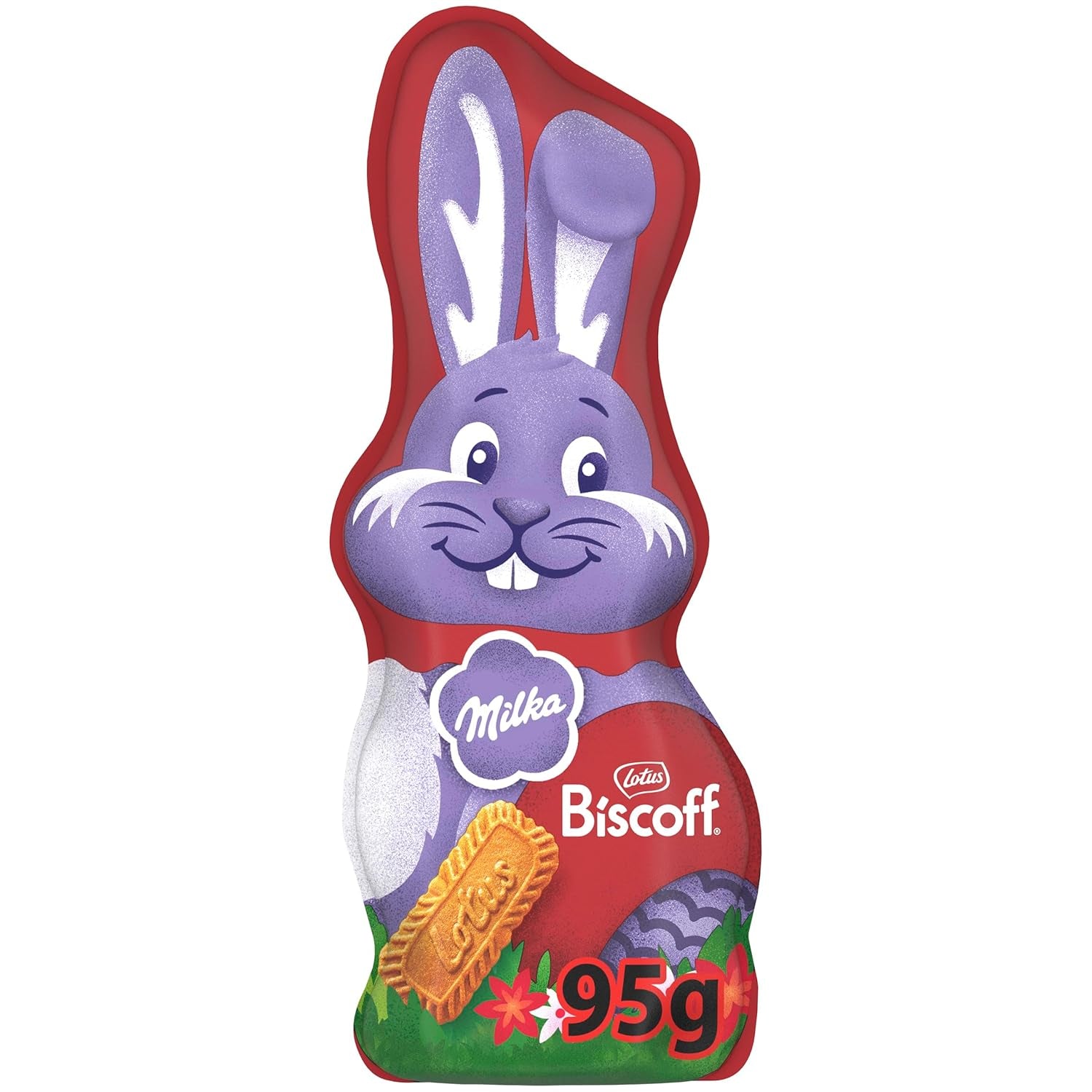 Milka Smiling Bunny Biscoff – delicato coniglietto pasquale con cioccolato e pezzetti di biscotti Lotus Biscoff – 95g