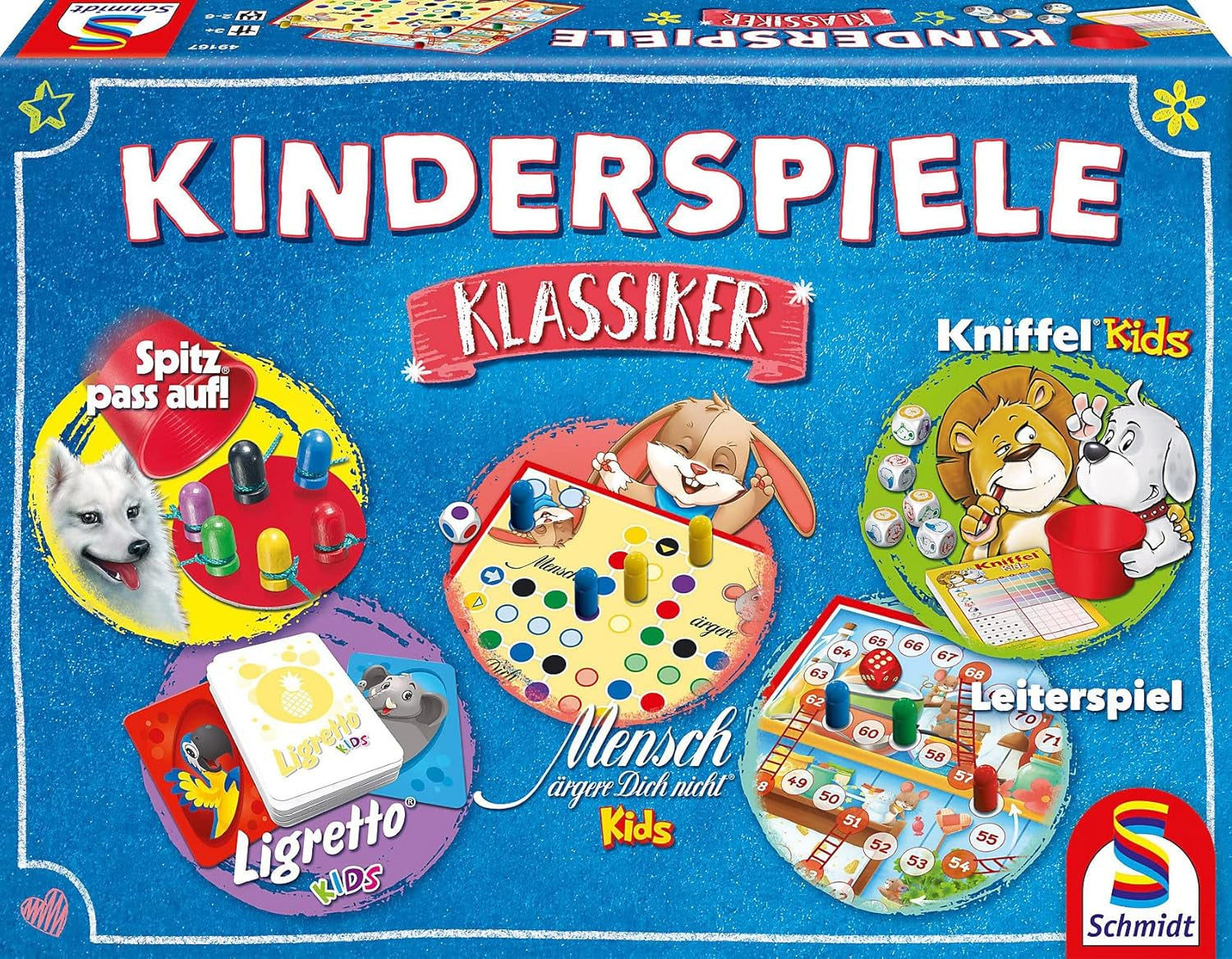Schmidt Spiele 49189 Giochi classici per bambini, Collezione di giochi per bambini, colorati