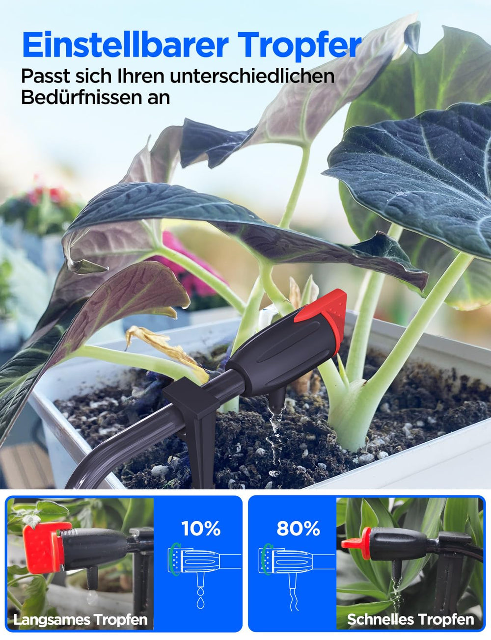 Sistema di irrigazione automatico per interni WiFi - Sistema di irrigazione a goccia intelligente con controllo app, computer per irrigazione per 10 piante d'appartamento, irrigazione per le vacanze e irrigazione delle piante (Grigio)