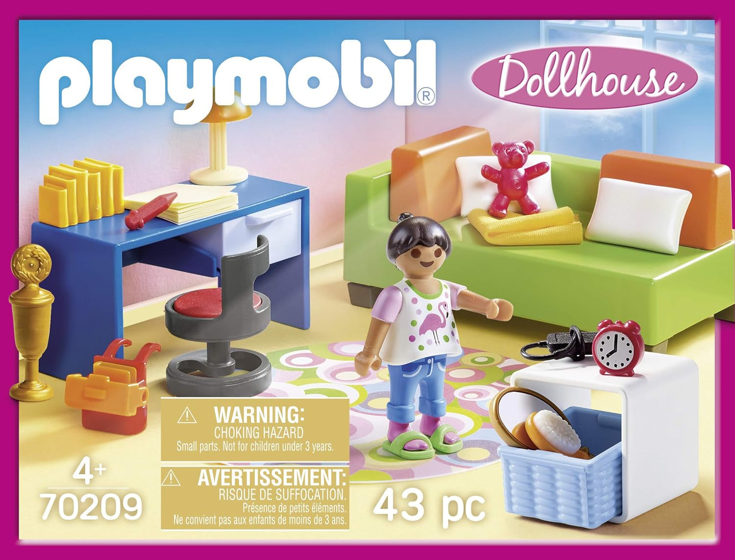PLAYMOBIL casa delle bambole 70209 Stanza dei giovani con figura di ragazza e accessori, da 4 anni Case delle bambole Naty Shop