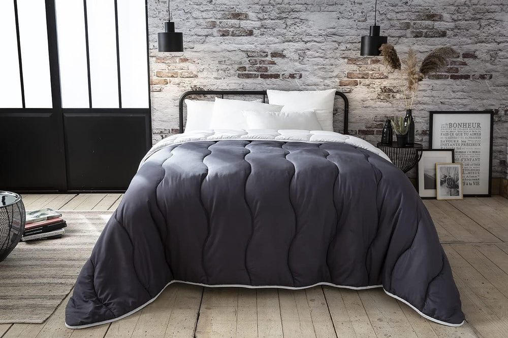 Trapunta Abeil 200 X 200 Cm, bicolore, bianco e grigio Trapunte e trapunte Naty Shop