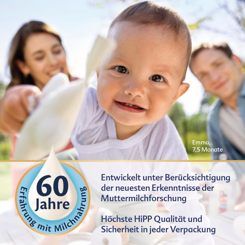 HiPP 3 Latte di proseguimento biologico (4 x 600 g) - dopo 10 mesi, con Omega-3 (DHA, ALA), Calcio, Vitamina D, della migliore qualità biologica