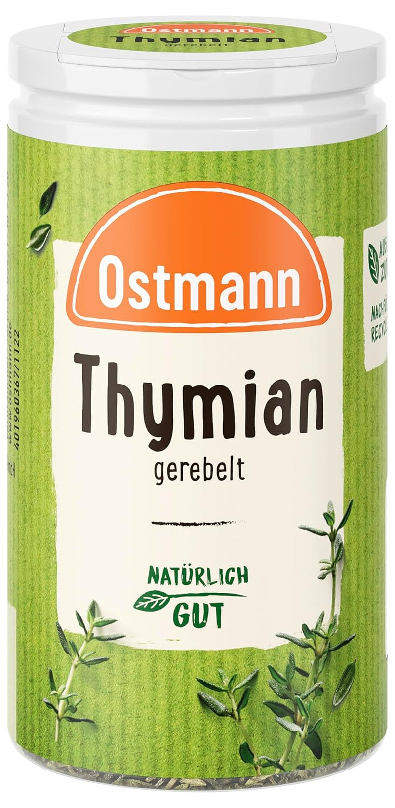 Ostmann Thyme gerebelt 15 g Thyme-Gewürz für viele Fleisch-, Fisch-, Pilz-, und Gemüsegerichte der Mediterranen Küche, Quantità: 1 Stück