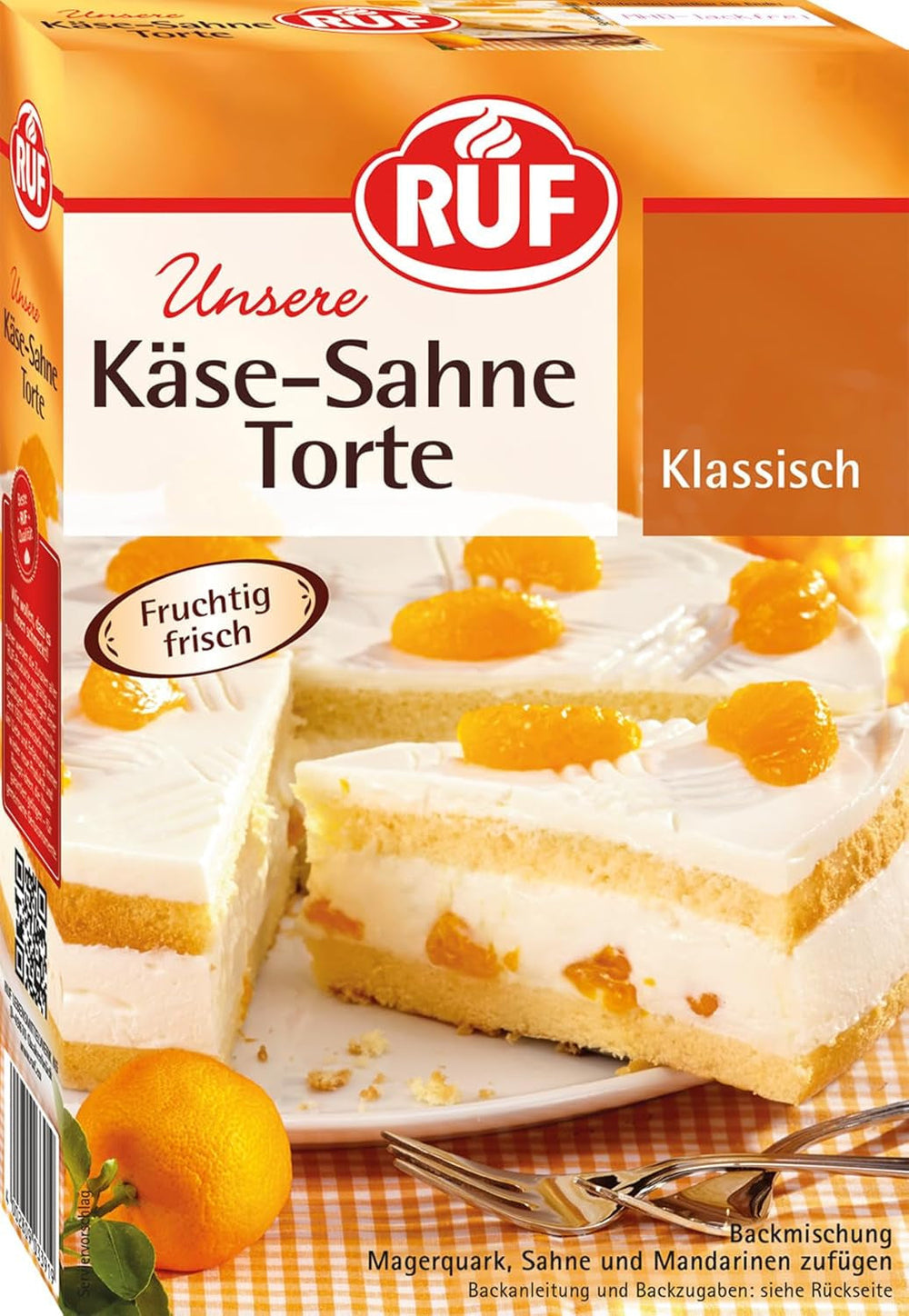 RUF Apfeltorte, Backmischung Für Eine Apfel-Torte Mit Sahne-Creme und Zimt-Zucker, Apfel-Zimt-Torte, Vegan Naty Shop Käse-Sahne-Torte 350 G (1Er Pack)