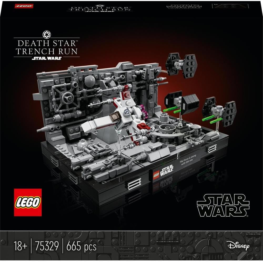 LEGO 75329 Star Wars Death Star Trench Run Diorama Set, kit model pentru adulți cu X-Wing-ul lui Luke Skywalker, merchandise pentru fani din A New Hope, decorare cameră, cadou Seturi de constructie Besuche den LEGO-Store