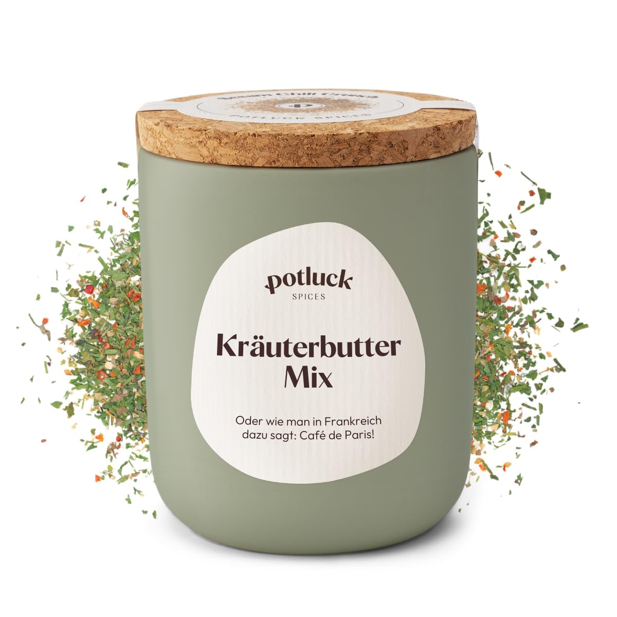 Potluck | Kräuterbutter-Gewürz | Würzmischung im Keramiktopf | 45g| Vegano, senza glutine e con ingredienti naturali