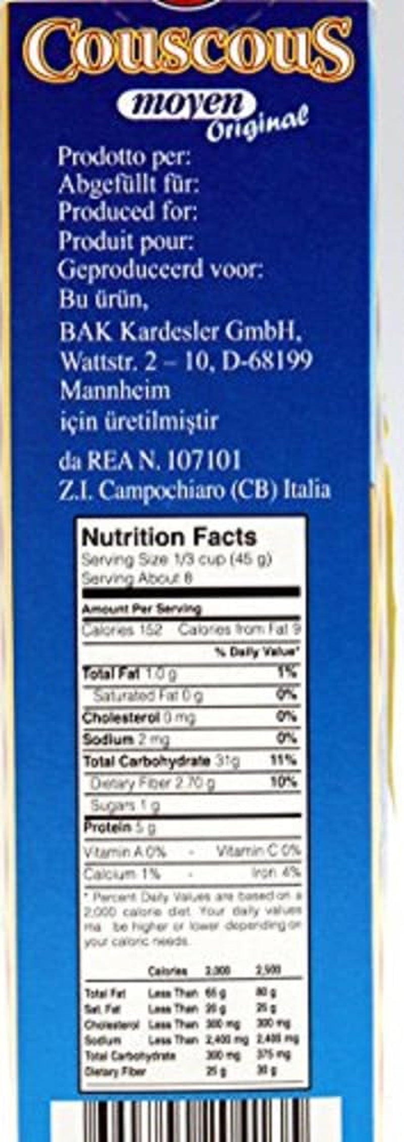 Couscous Moyen Original, 0,5 kg (confezione da 4)