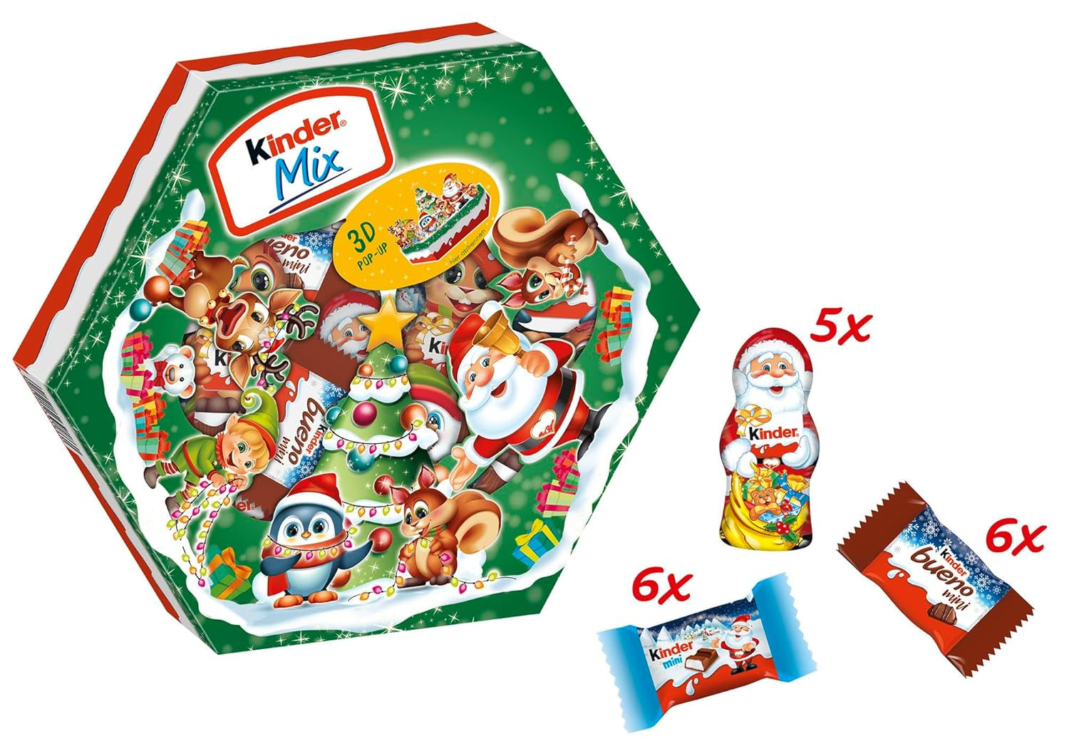 Piatto natalizio Kinder Mix - deliziose specialità al cioccolato della linea Kinder - 143g
