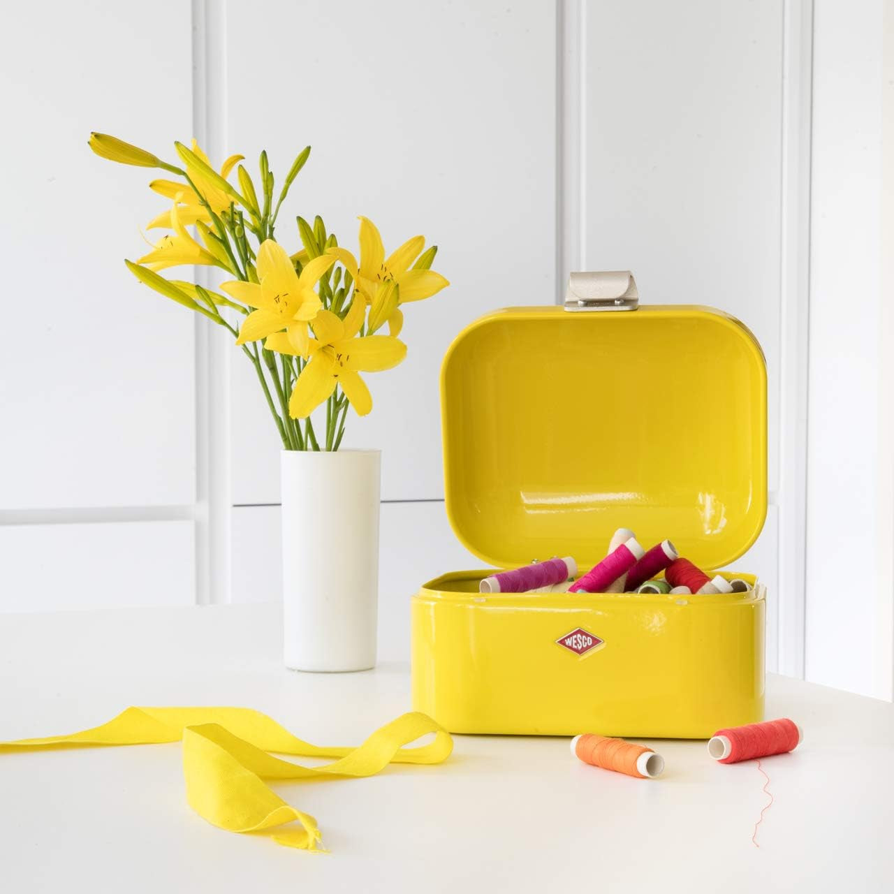 Wesco 235 001 Mini Grandy coș pentru pâine 17 x 18 x 12 cm (L/W/H) roz, oțel inoxidabil Cutii depozitare alimente Naty Shop