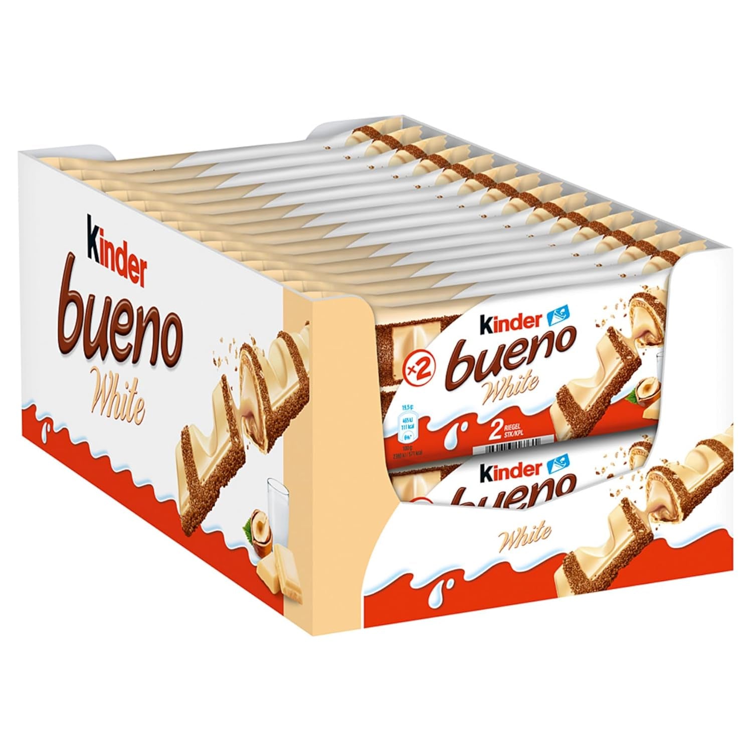 Kinder Bueno Mini - Barrette Croccanti di Cioccolato Wafer, Crema al Latte e Nocciole e Cioccolato Finissimo al Latte - Dolcetti di Carnevale - 1 Busta di Mini Barrette Incartate Singolarmente (1 x 108g)
