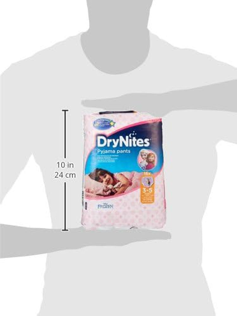 Indumenti da notte per ragazze Huggies DryNites, 3-5 anni (16-23 kg), 2 x 16 pezzi