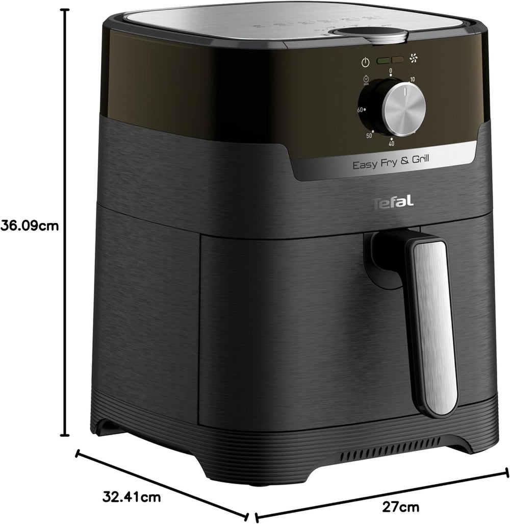 Friggitrice ad aria classica Tefal EY5018 Easy Fry & Grill, tecnologia 2 in 1 (friggitrice ad aria e grill), XL, 4,2 litri per 6 porzioni, 1550 watt Elettrodomestici Naty Shop