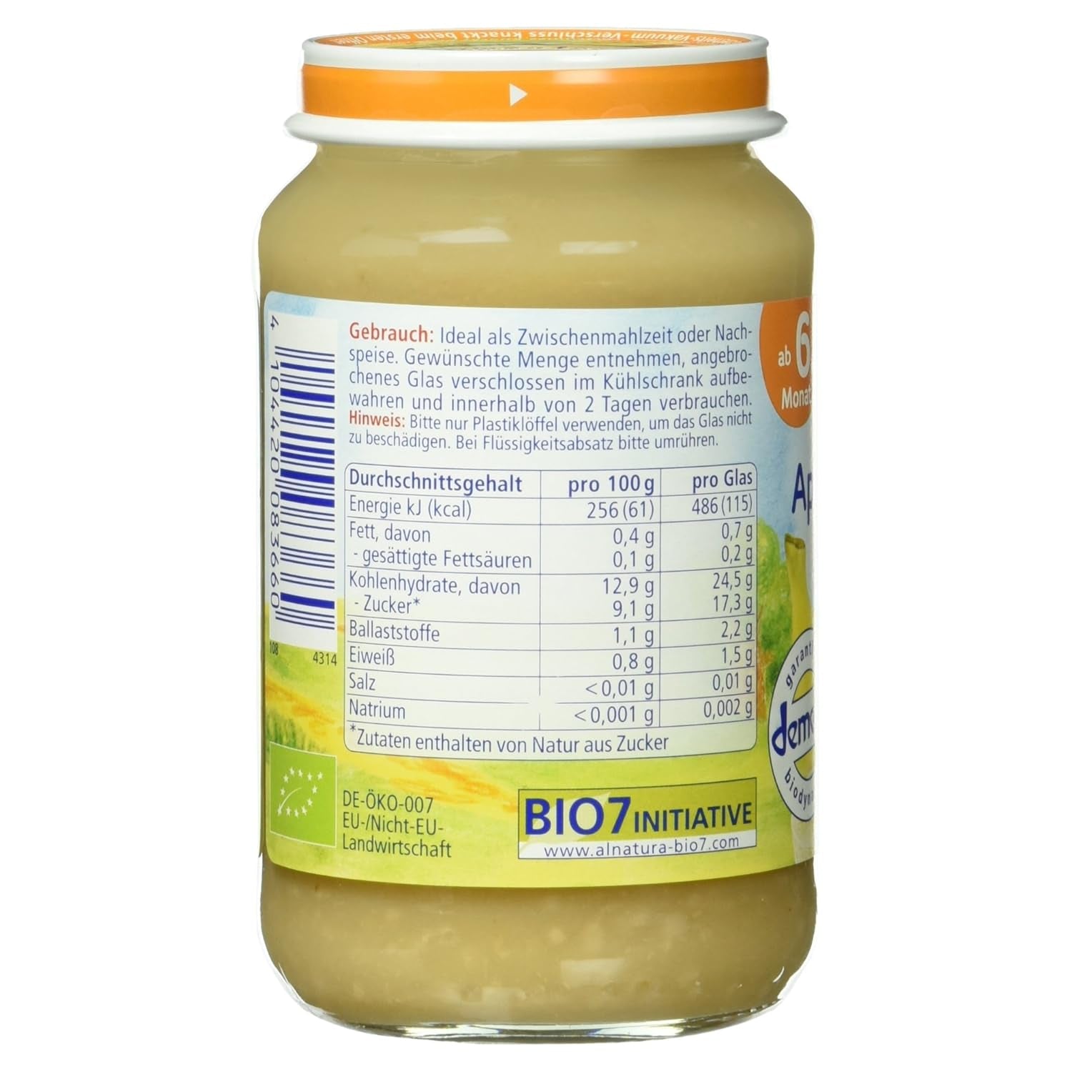 Bio Apfel Mit Banane Und Hirse, Ab Dem 6. Monat, 190 G Naty Shop