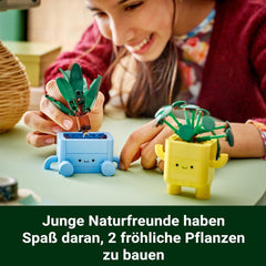 LEGO Botanicals Happy Plants - Set fai da te per bambini con 2 fiori artificiali e 2 vasi da fiori colorati con facce di cartoni animati - Idea regalo per ragazze dai 9 anni - 10349 Besuche set da costruzione den LEGO-Store