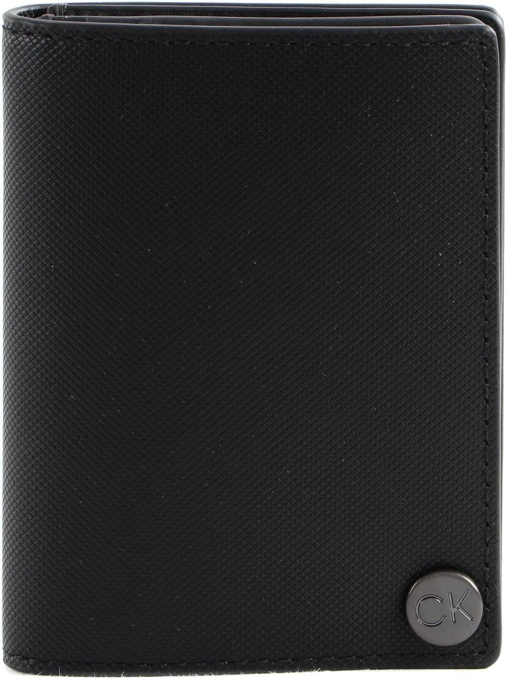 Calvin Klein CK CLEAN PQ COVERED CARDHOLDER Portofel pentru bărbați, negru (Ck Black), OS Portofel Barbati Naty Shop