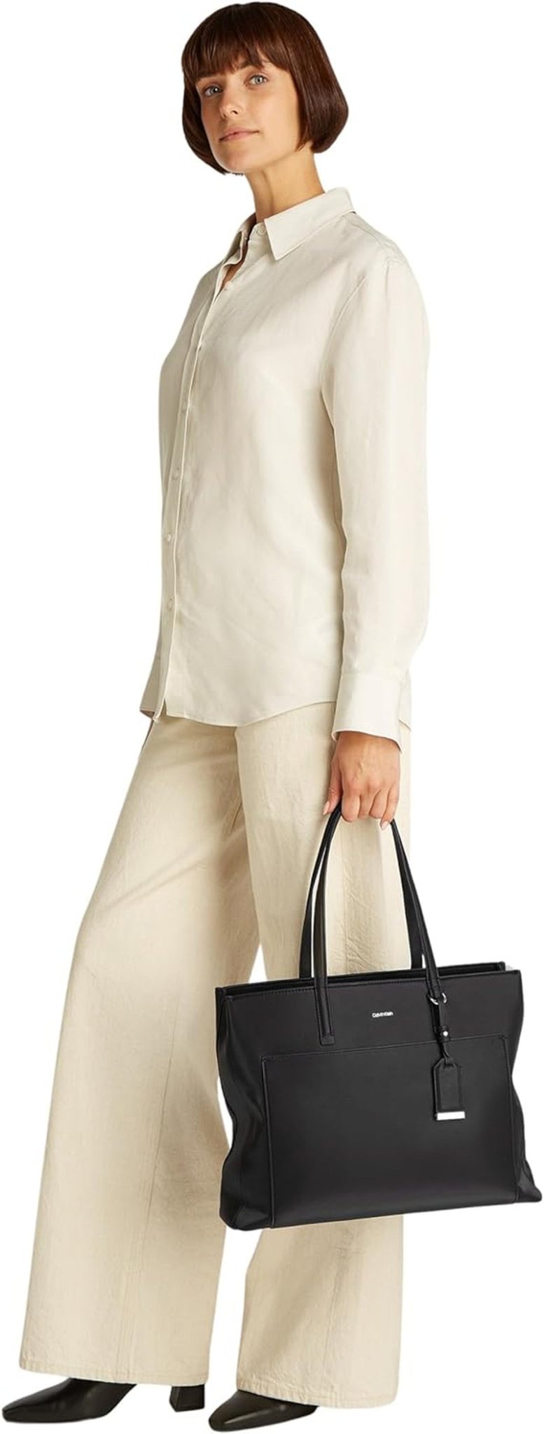 Calvin Klein Women's Shopper Must Medium cu fermoar, Negru (Ck Black), Marime unica Genti Femei Naty Shop