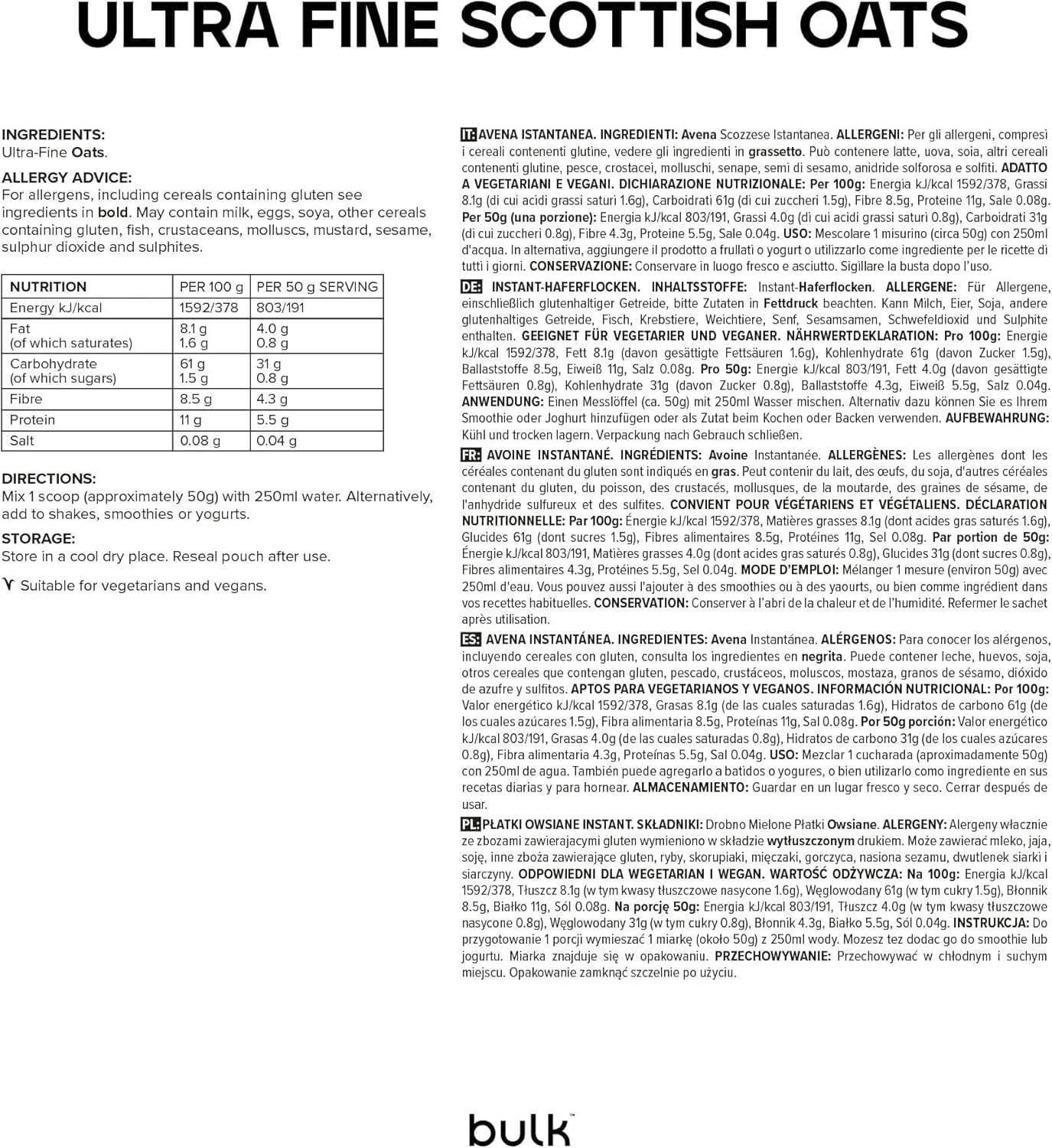 Fulgi de ovăz măcinați fin Cereale Naty Shop